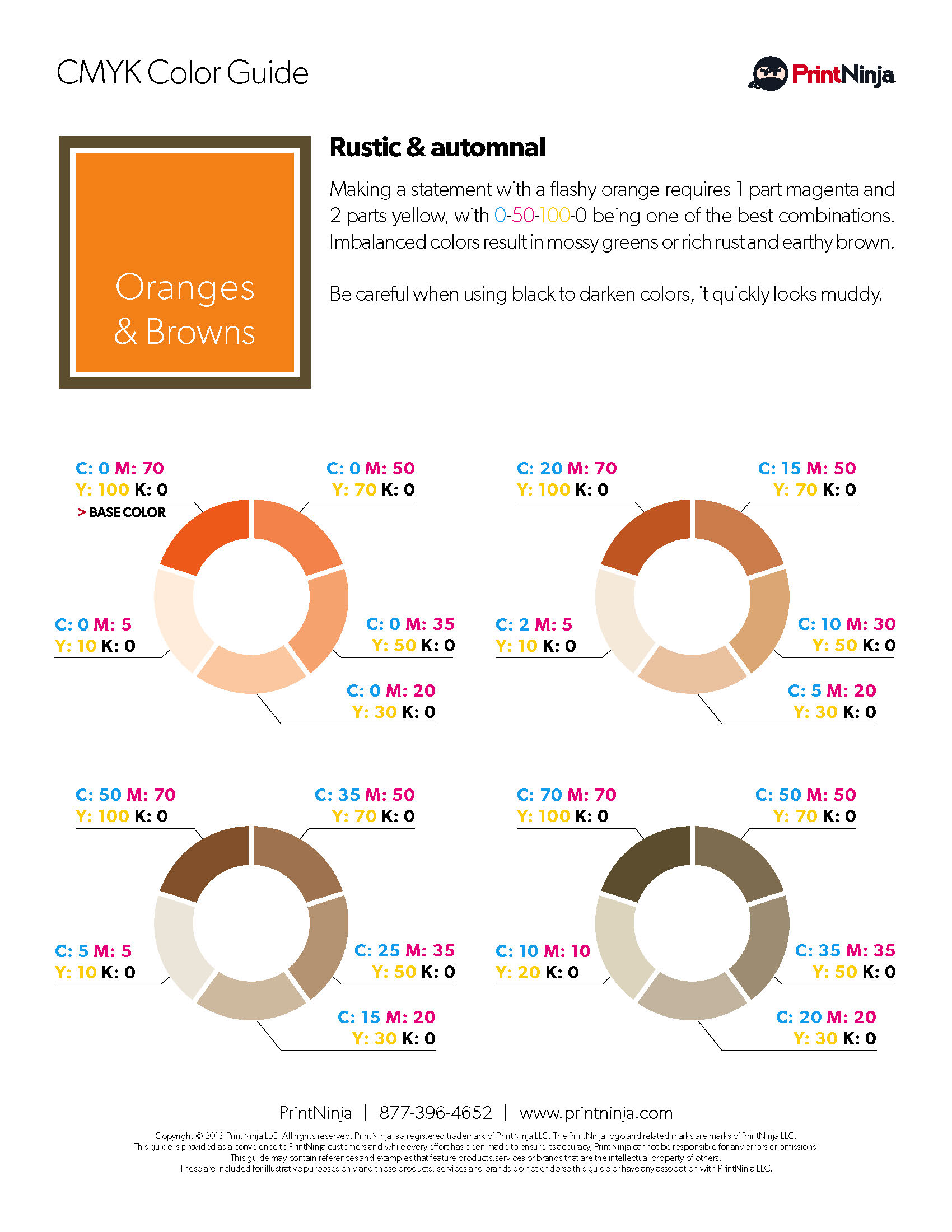 Orange Brown CMYK Suggested Color Ink Values
